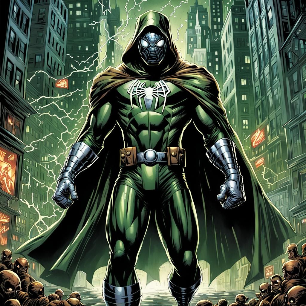 Doctor Doom as Spiderman: Comic Book Art