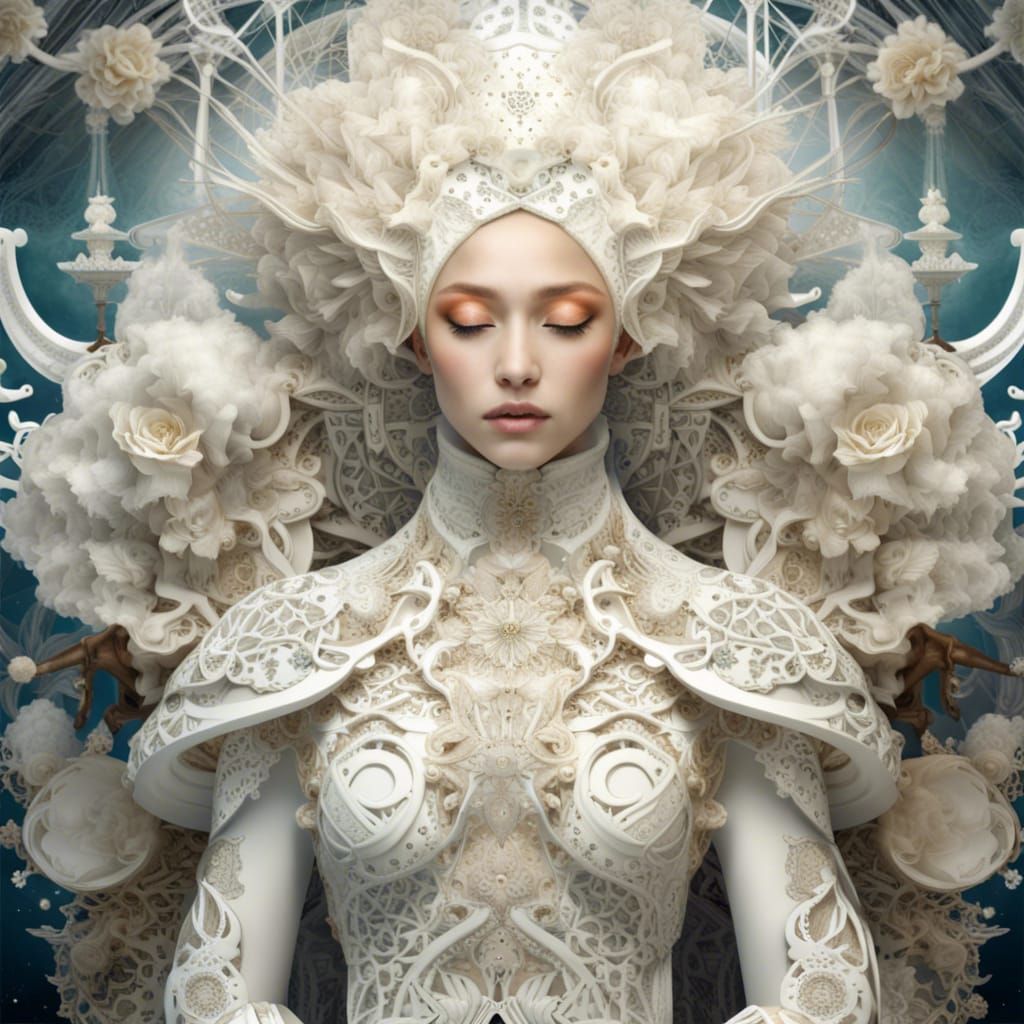 Celestial Being in Lace Dress: Fantasycore Art