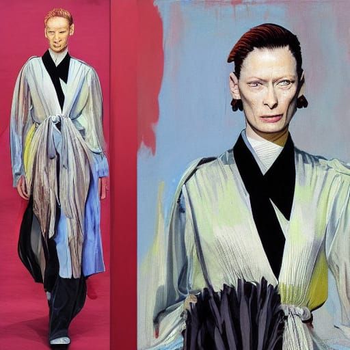 Tilda Swinton as Constantine in Abstract Expressionism Style