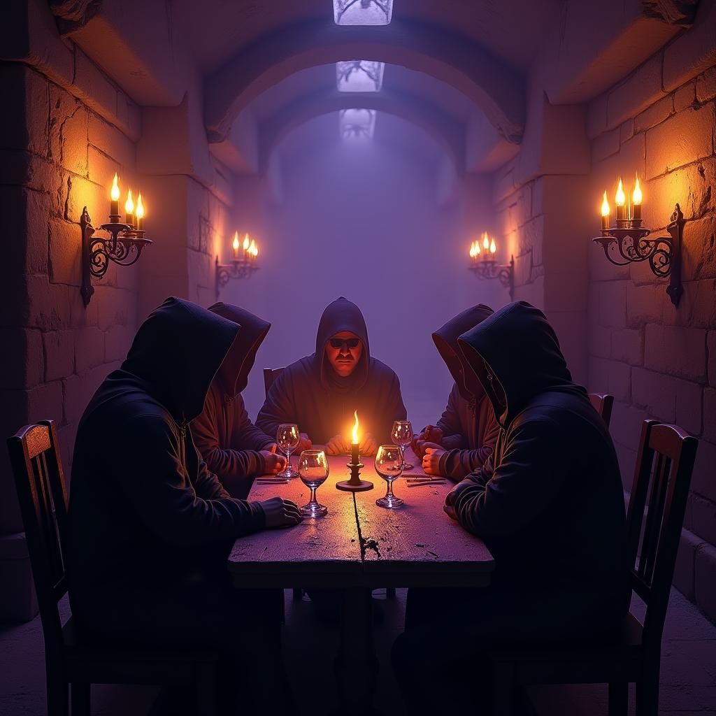 Dark Fantasy Tavern Scene in Art Nouveau Style