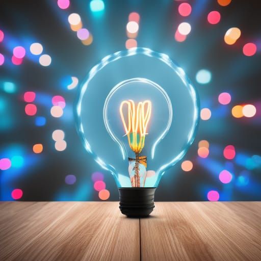 Neon Lightning Strikes Inside a Light Bulb