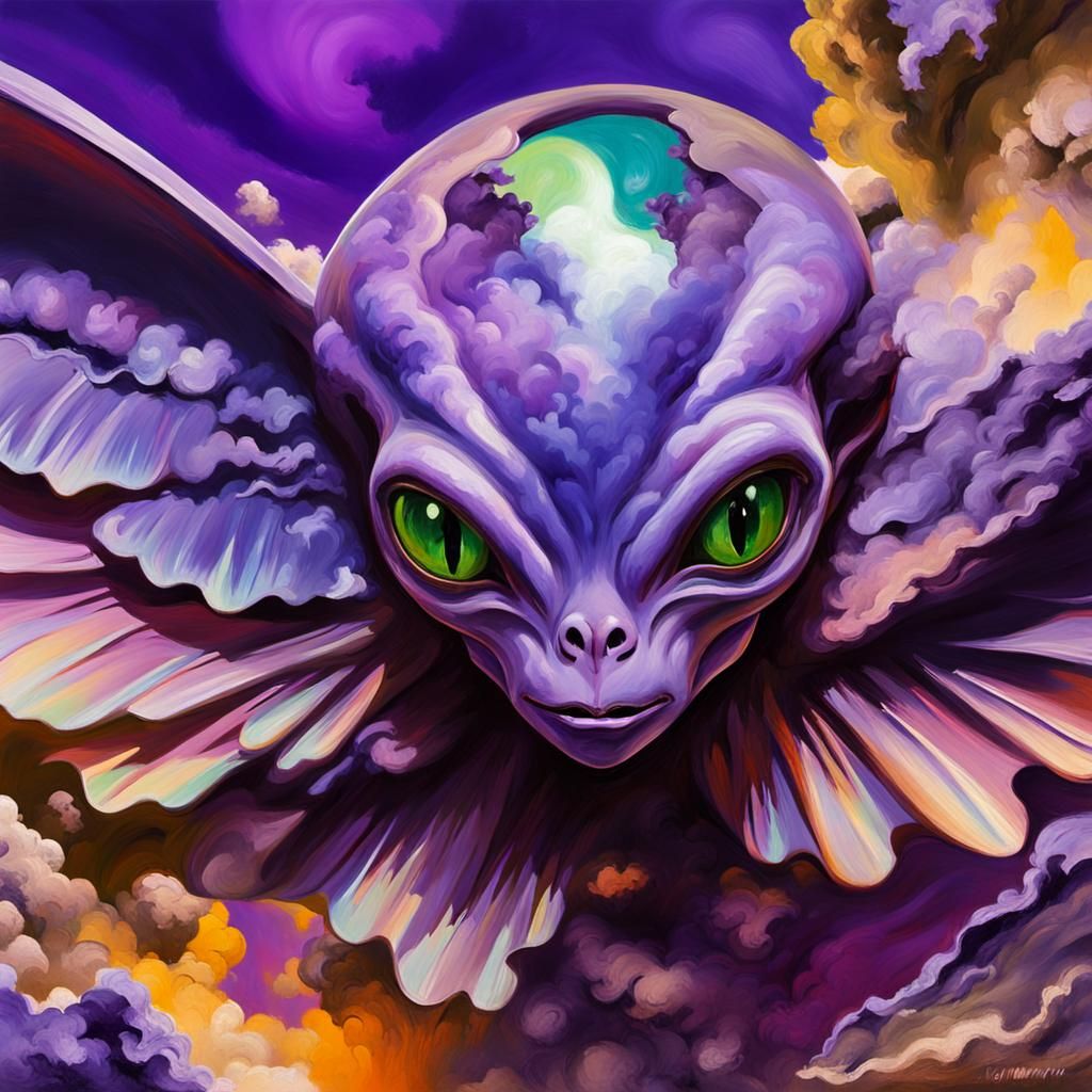 Surreal Alien Portrait in Fauvist Expressionism