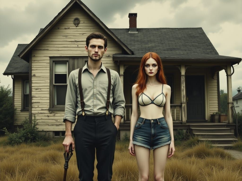 Surreal Americana Figures Stand Still in Detached Stance