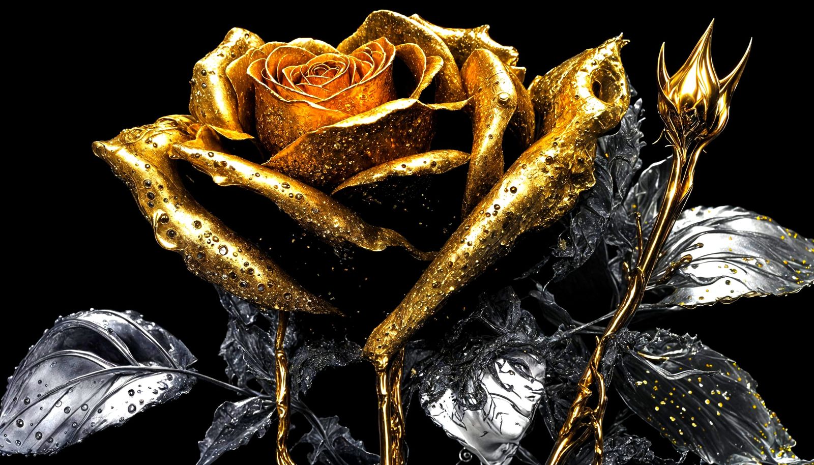 Chrome Roses in Dark Fantasy Style