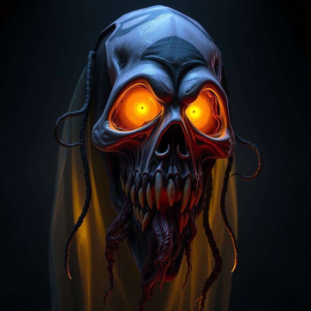Ethereal Horror: A Grotesque, Pulsing Scream Mask