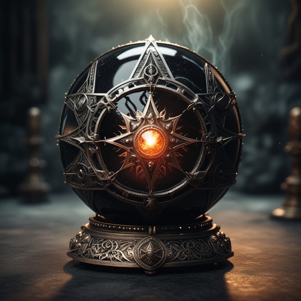 Sphere of Ancient Wisdom in Occult Mystic Style