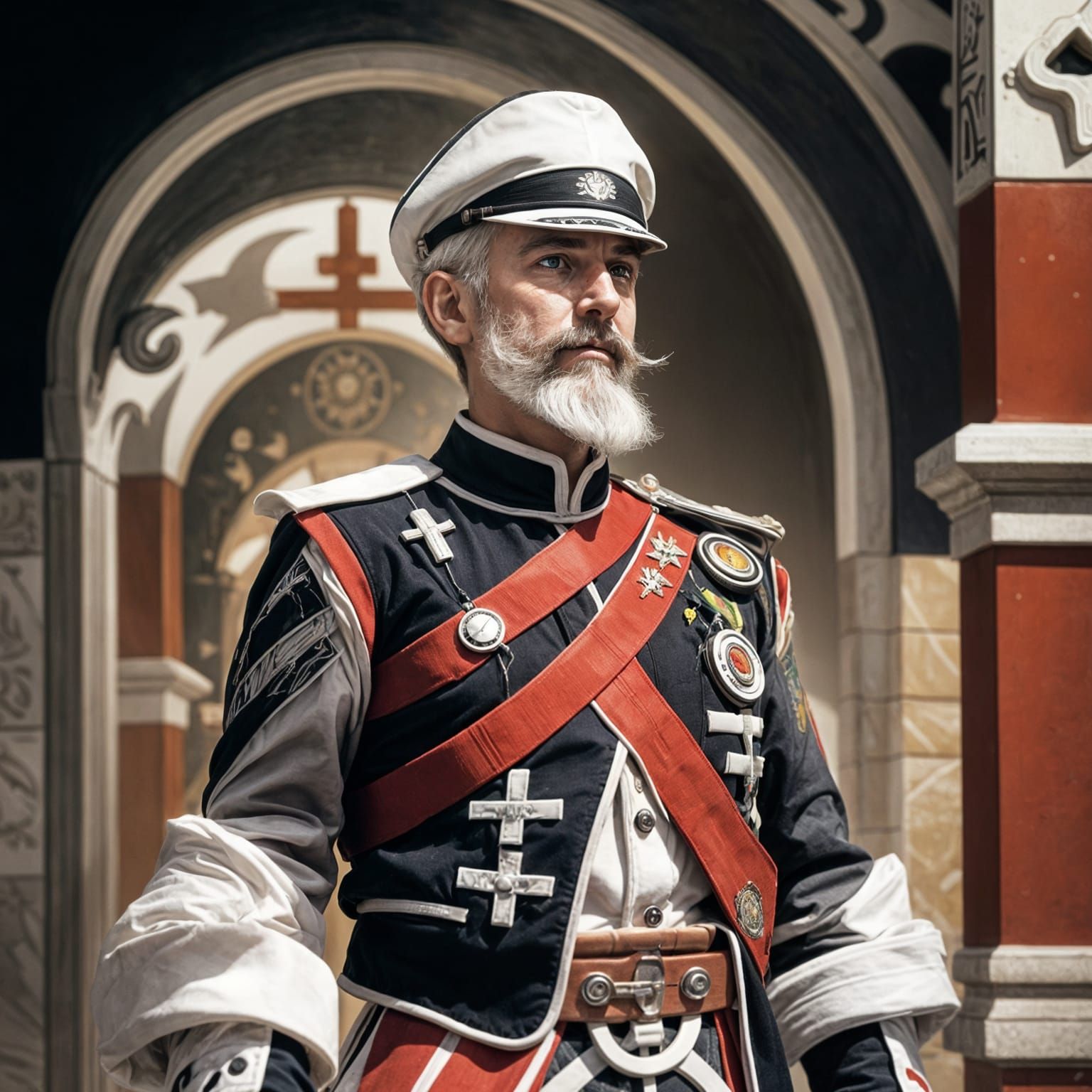 Macabre Corpse Portrait in Retrofuturistic Watercolor