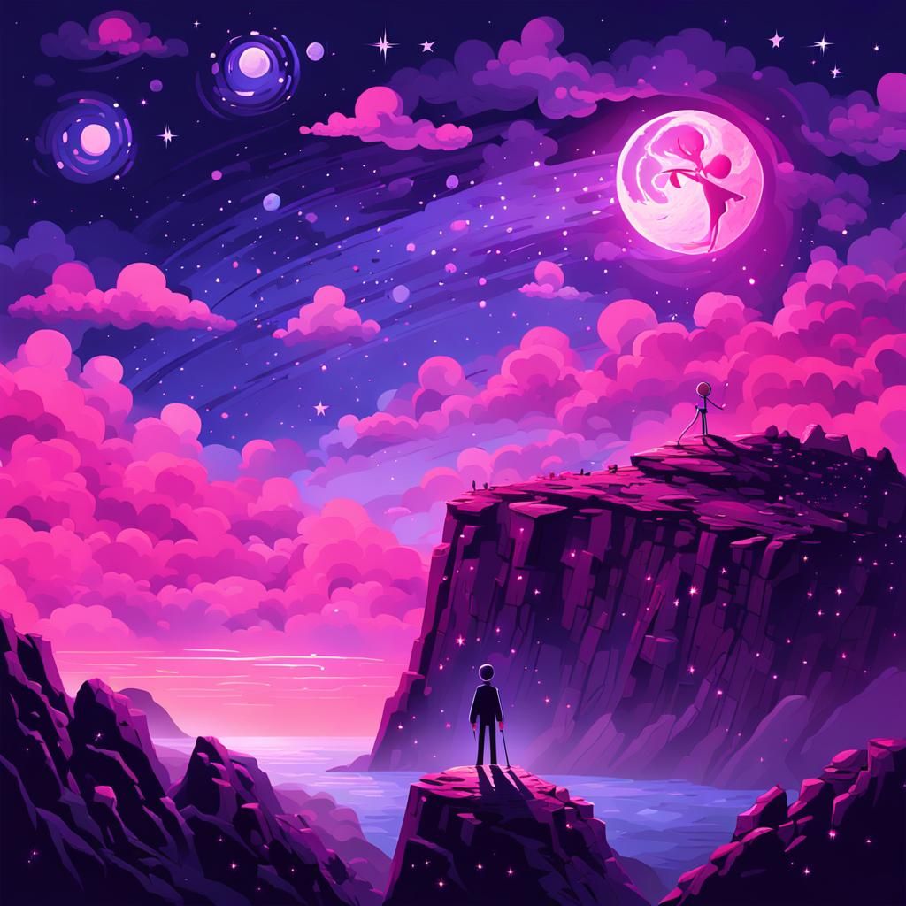 Stick Figure Guru Enchants Stars in Pixel Art