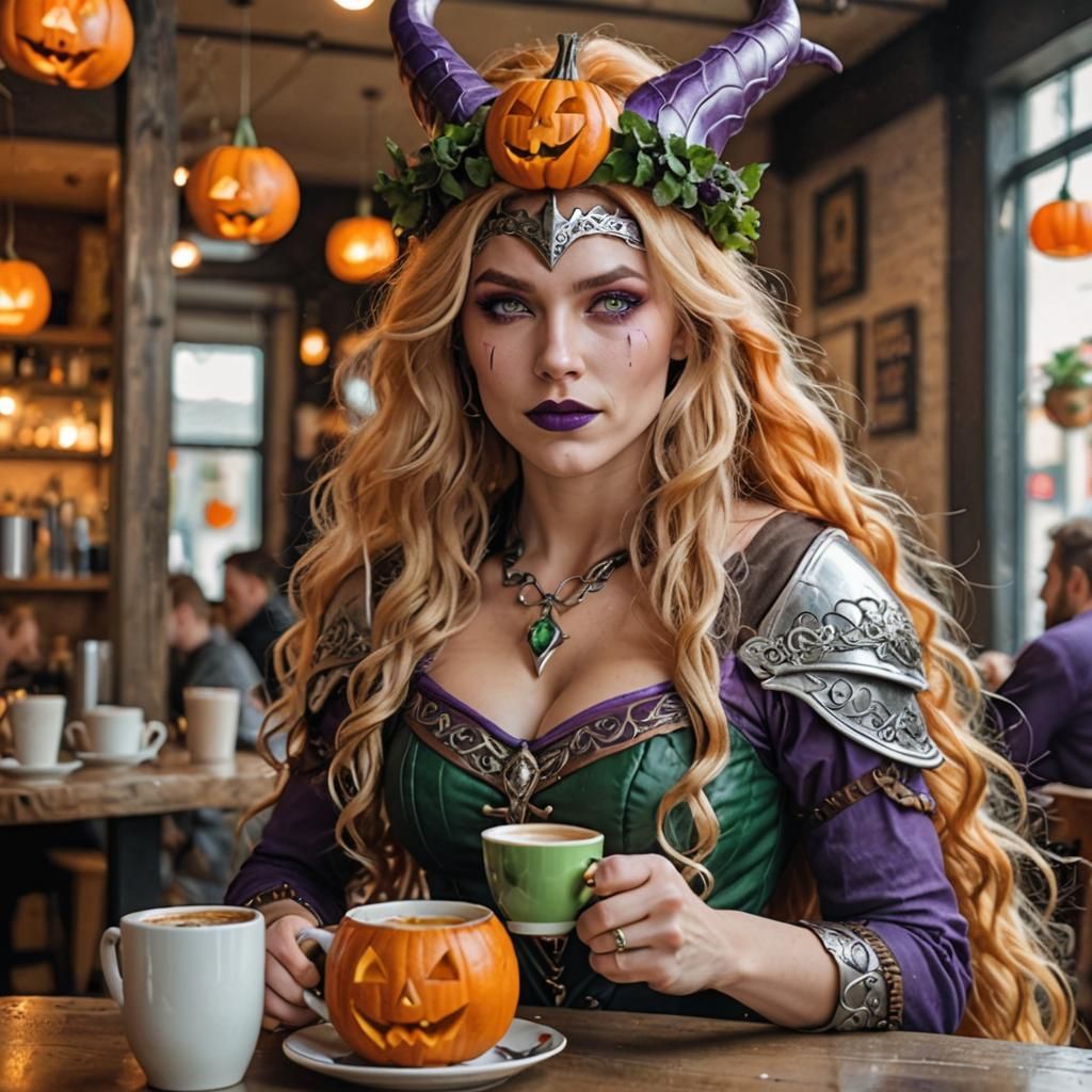 Valkyrie Drinks Coffee, Viking Witch Aesthetic