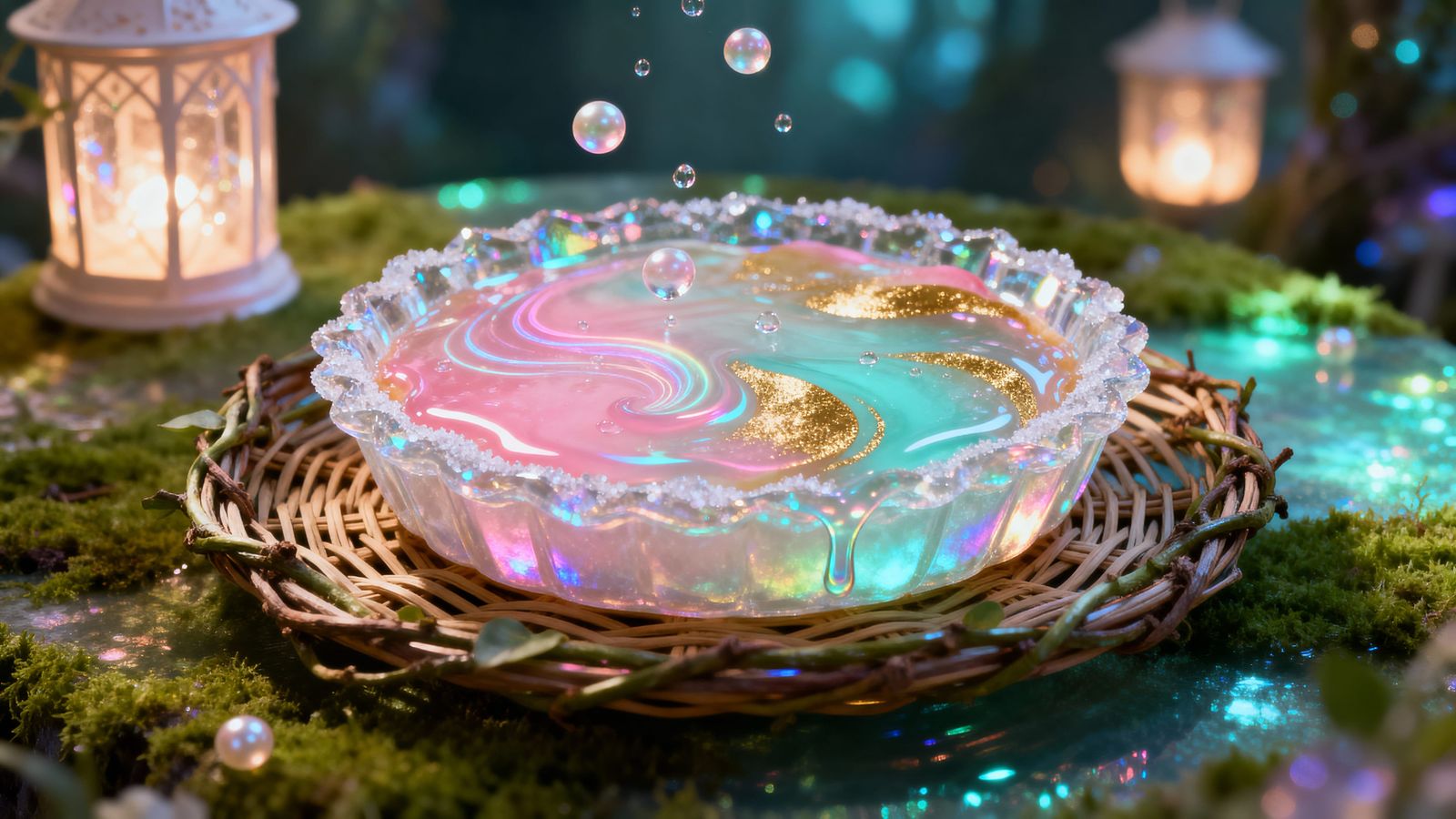 Enchanted Faerieglass Tart with Shimmering Mirage Fruit