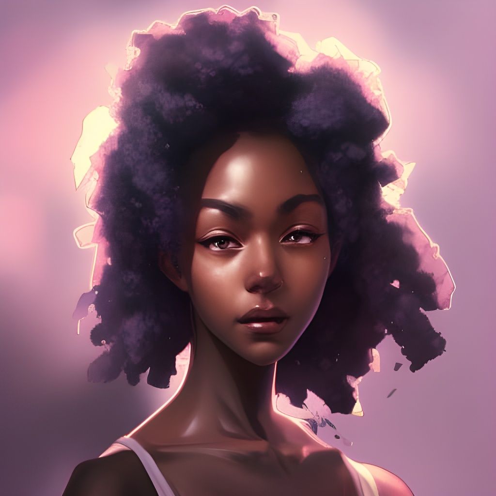Anime Portrait of a Black Girl in 8K