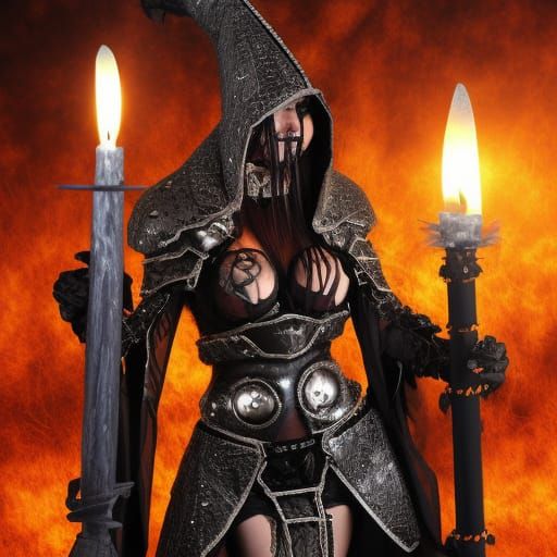 Biomechanical Demon Knight in an Ancient Castle