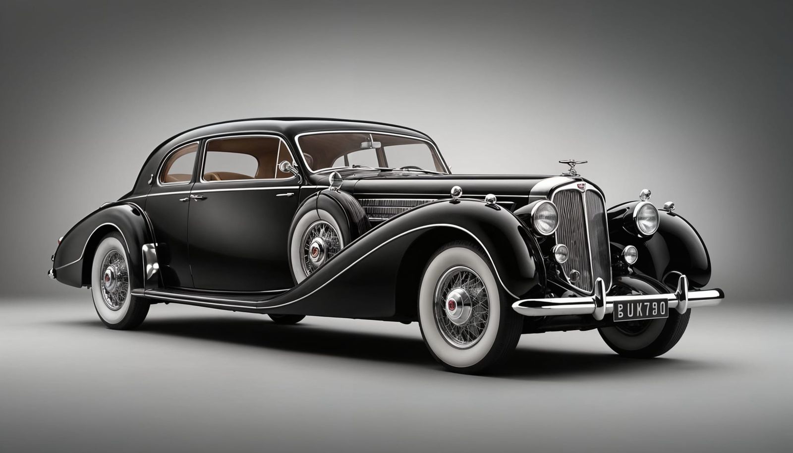 Vintage Motoring Luxury Car in Artistic Studio Setting