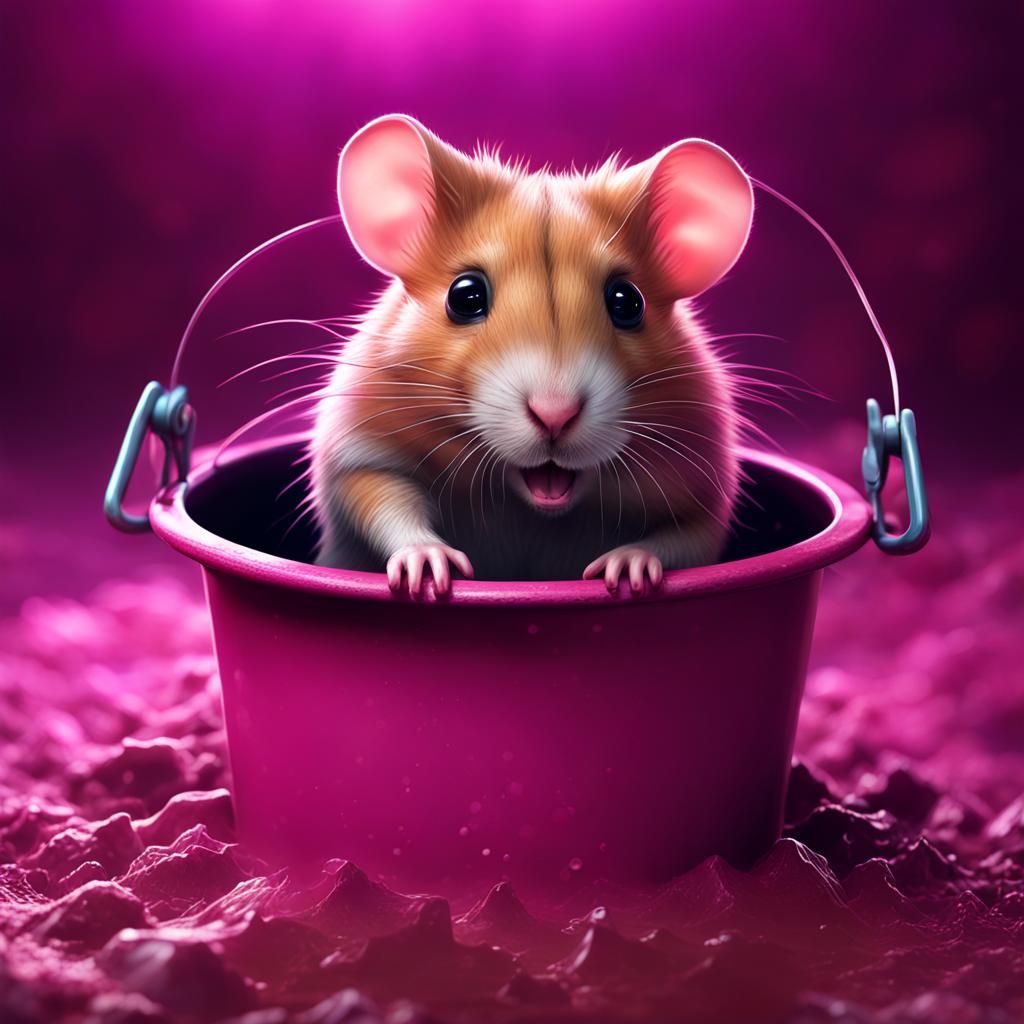 Hamster in Bucket: Dark Fantasy Concept Art