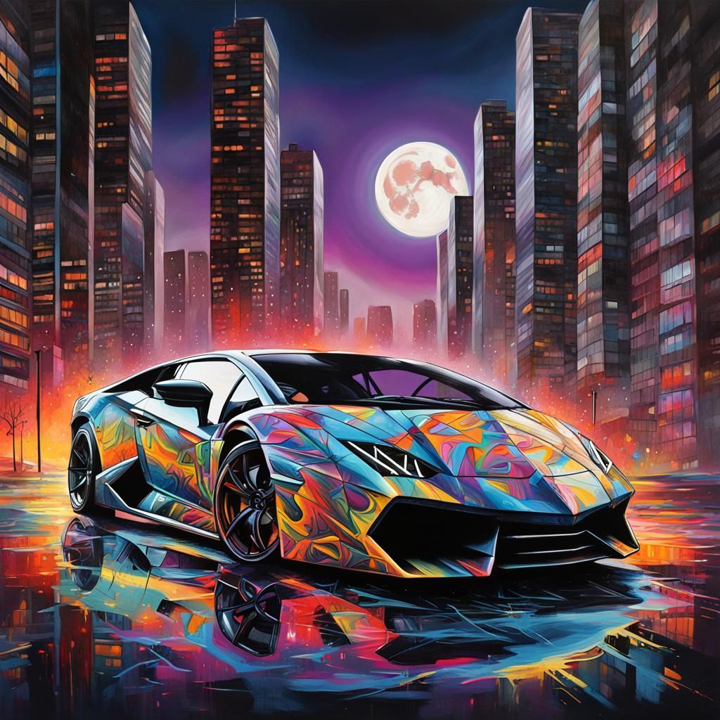 Lamborghini Graffiti Art in Motion