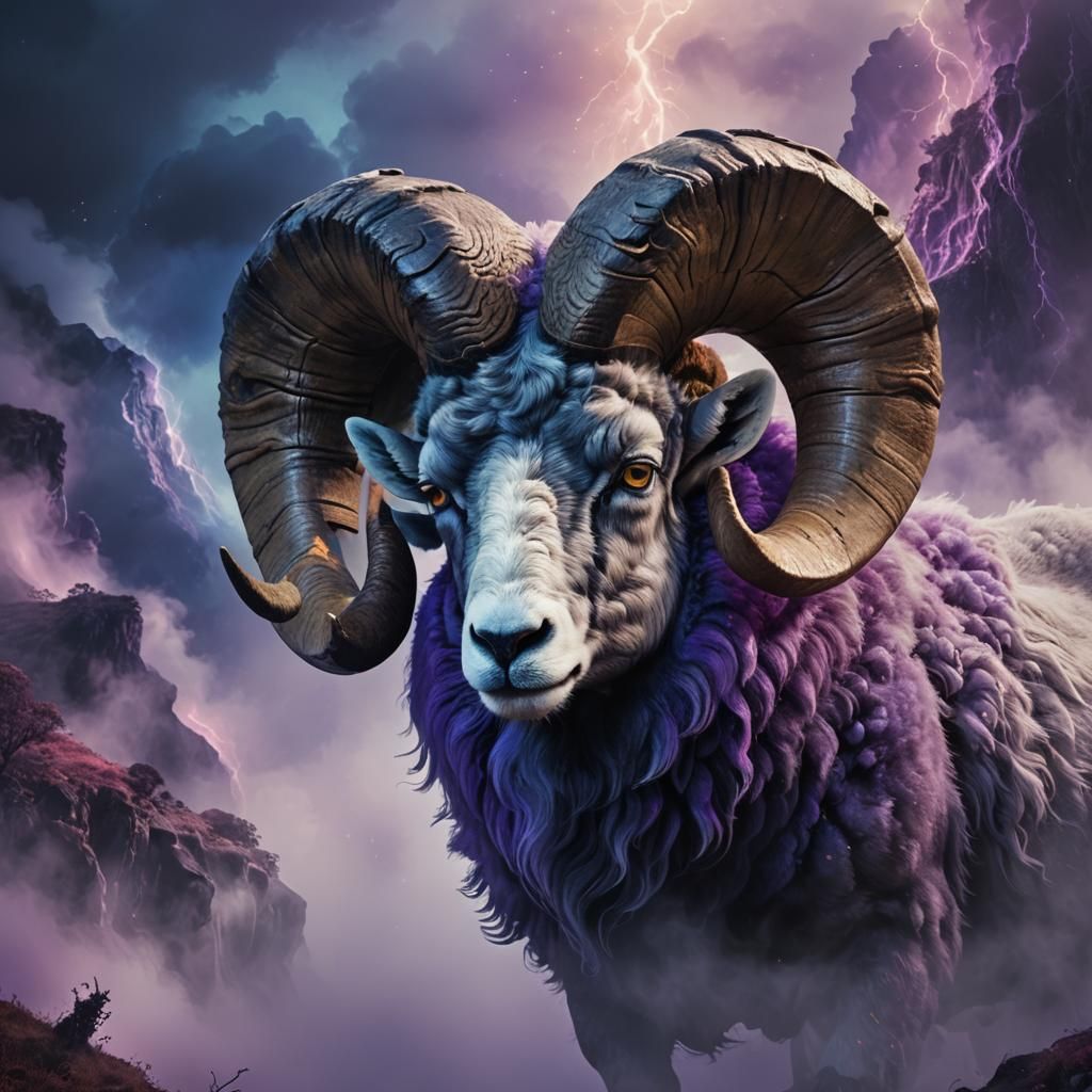Glowing Ram's Head Map in Digital Matte Painting