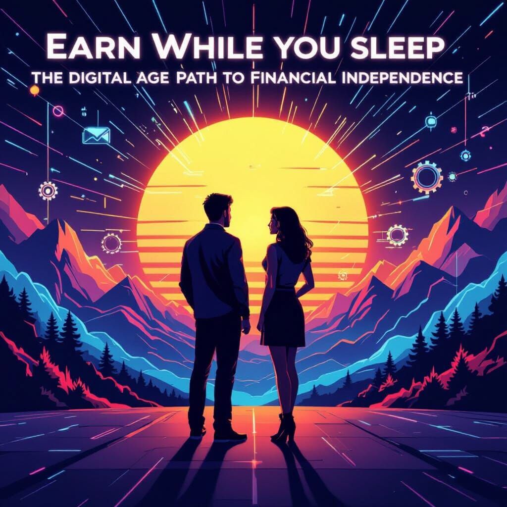 Digital Art of Couple Earning While Sleeping