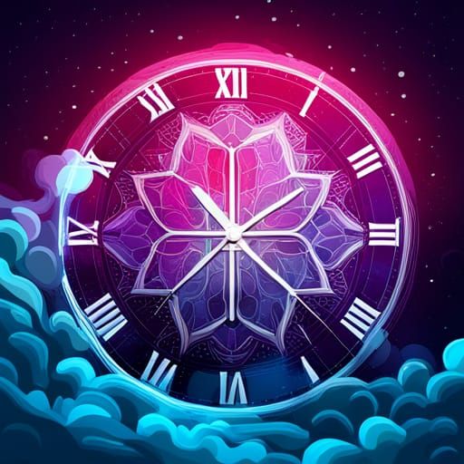 Intricate Clock with Silver Hands in Graffiti Art Style