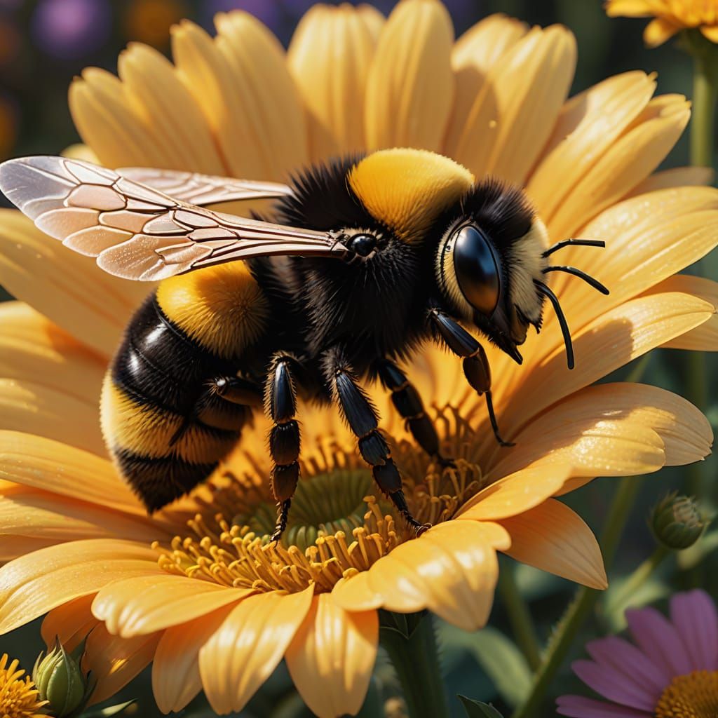 A bumblebee sleeps in a flower