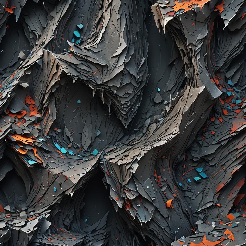 Dark Torn Paper with Grey Scribbles: Detailed Matte Painting