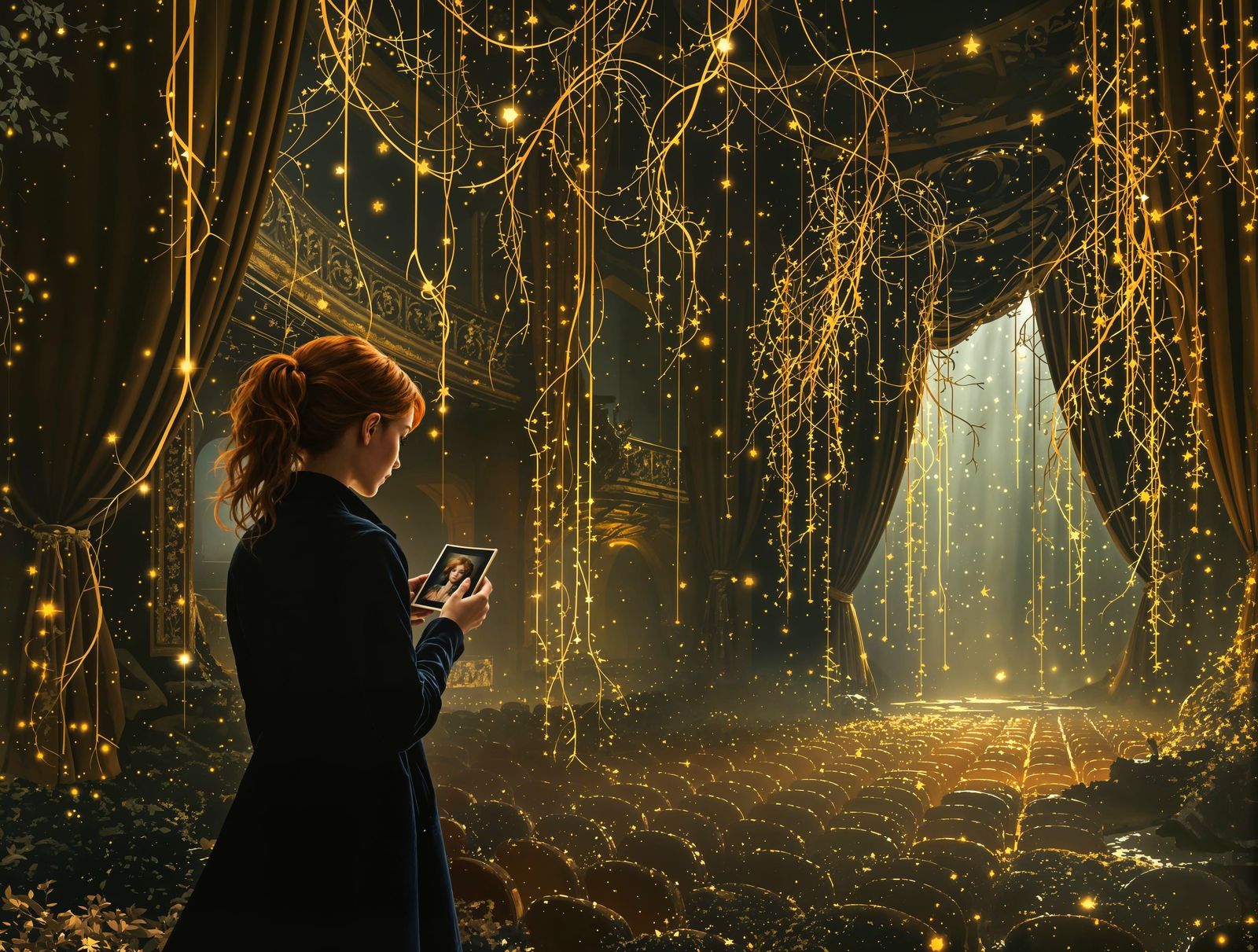 Majestic Theatre in Golden Silhouette