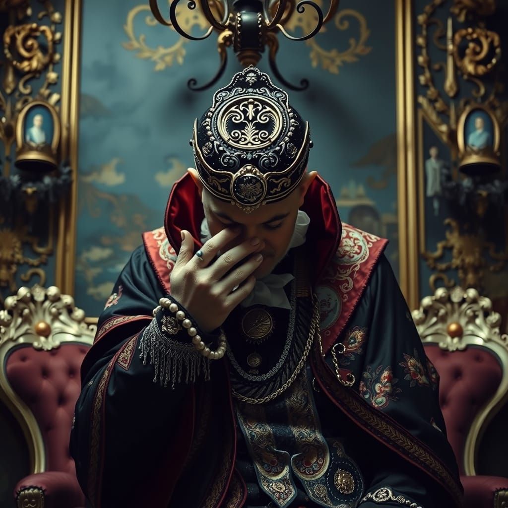 Baroque Figure in Humble Obeisance