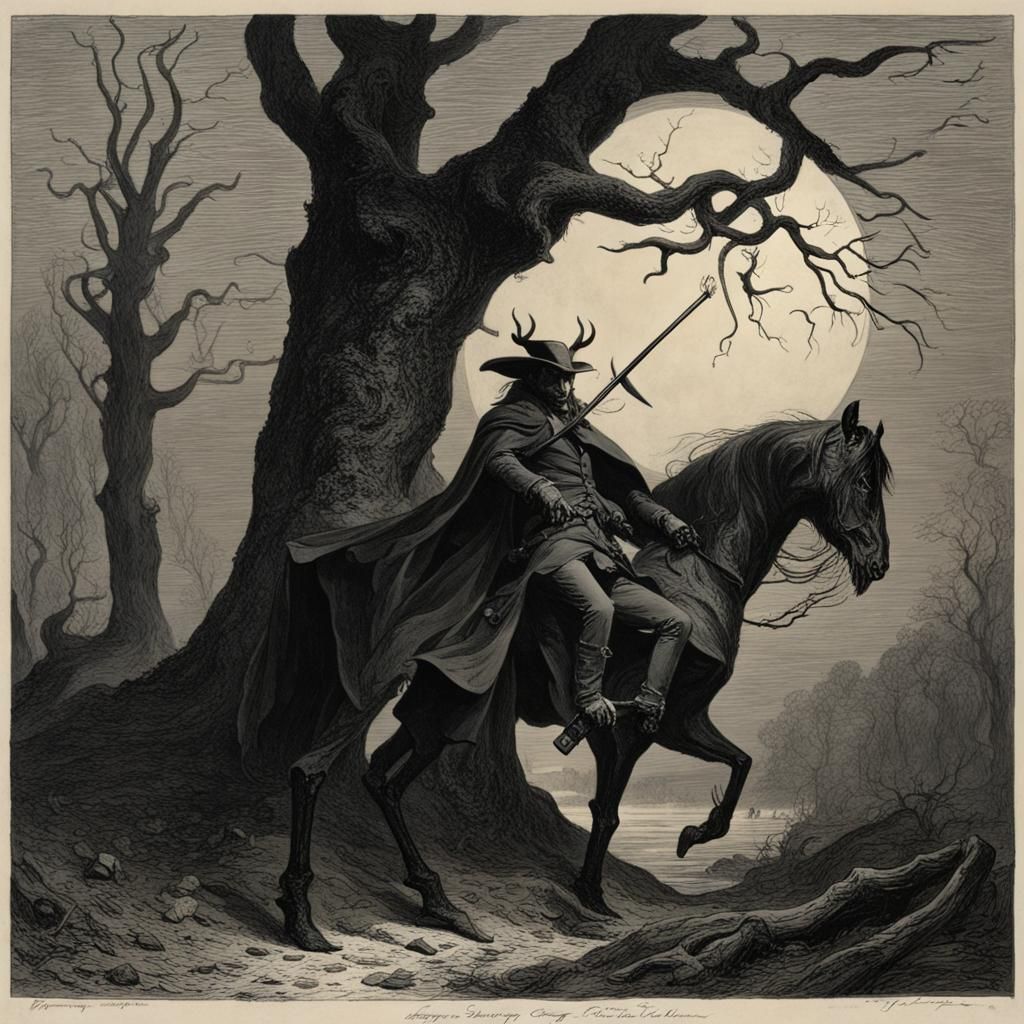 Sleepy Hollow: A Gothic Horror Illustration