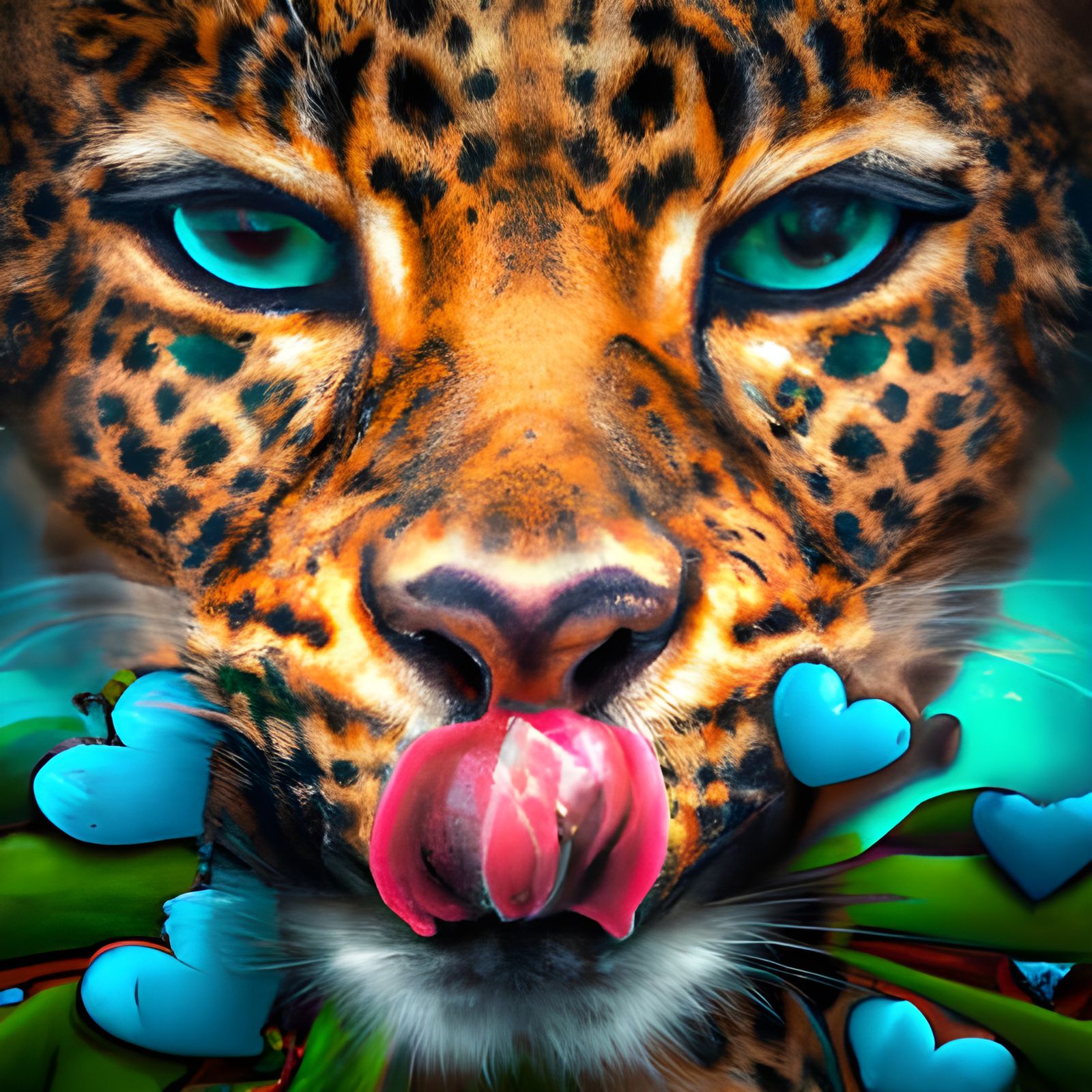 Leopard with Kiss-Shaped Spots: Digital Matte Painting
