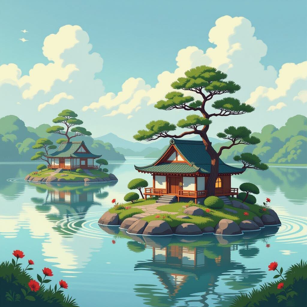 Miniature Floating Worlds: Whimsical, Futuristic Landscapes