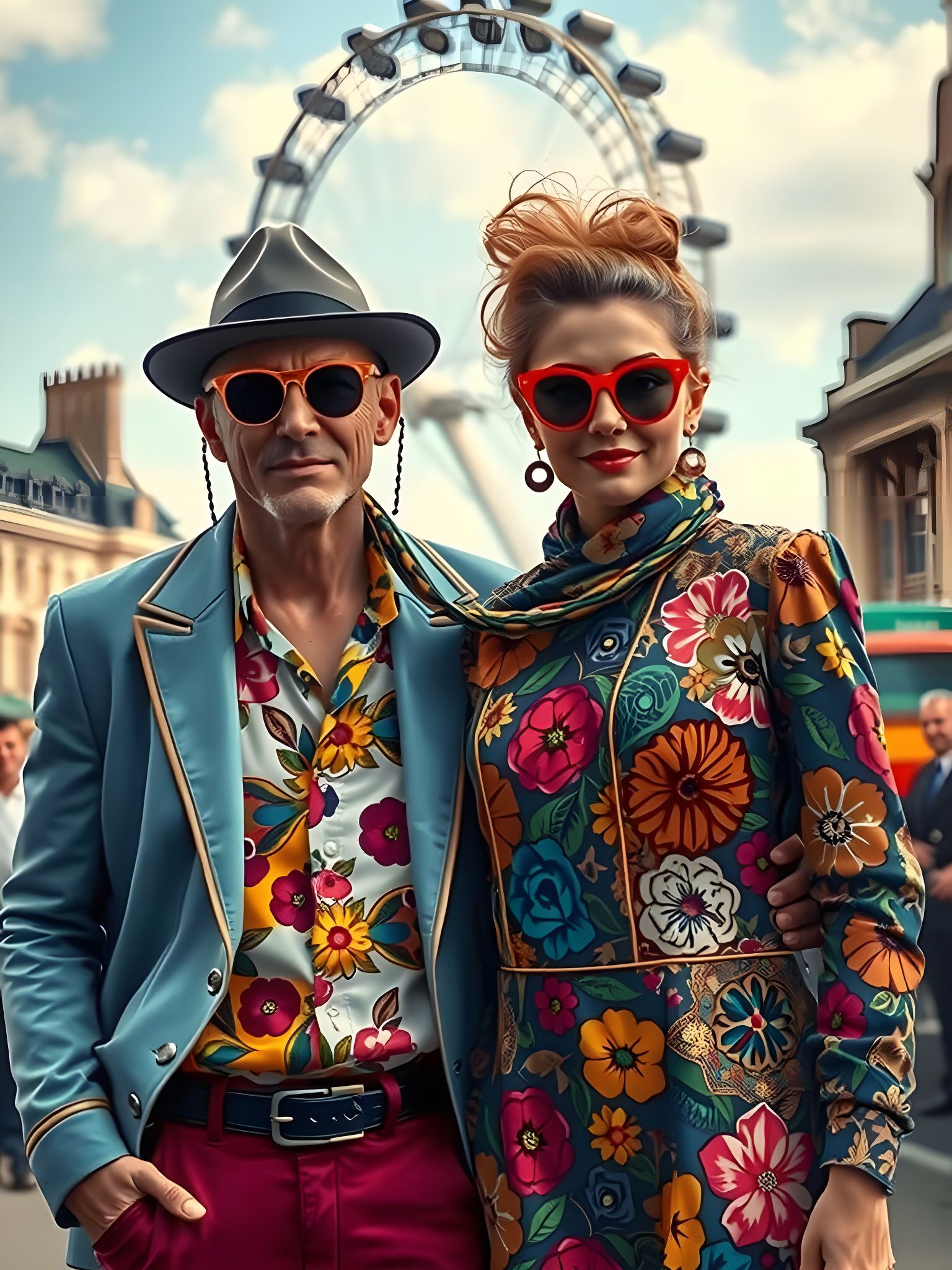 Vibrant Street Fashion in Intricate Detail