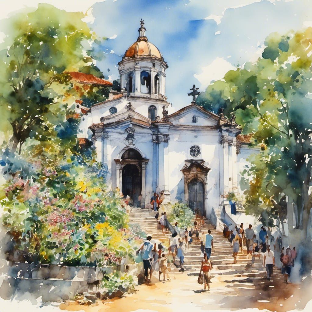 Nossa Senhora das Dores Church: Watercolor Sketch
