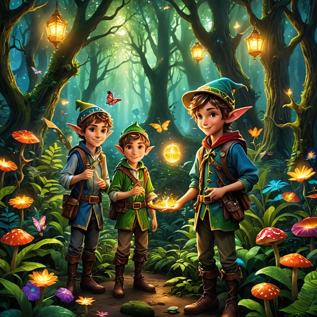 Enchanted Forest Encounter: A Magical Fantasy Art