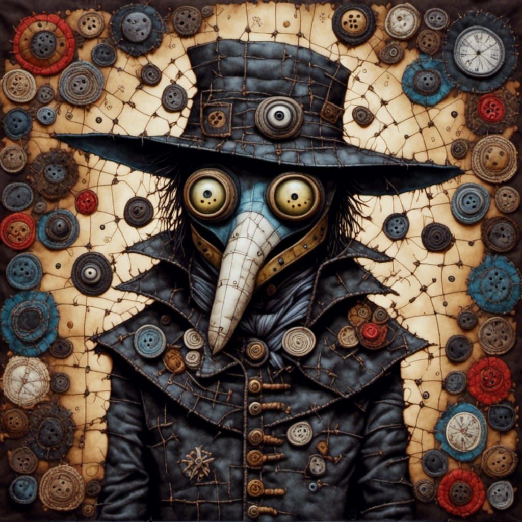Plague Doctor with Patches and Stitches