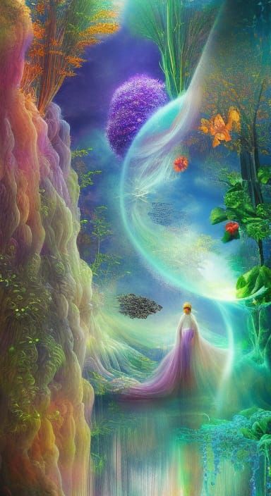 Newborn's First Breath in a Jungle Landscape