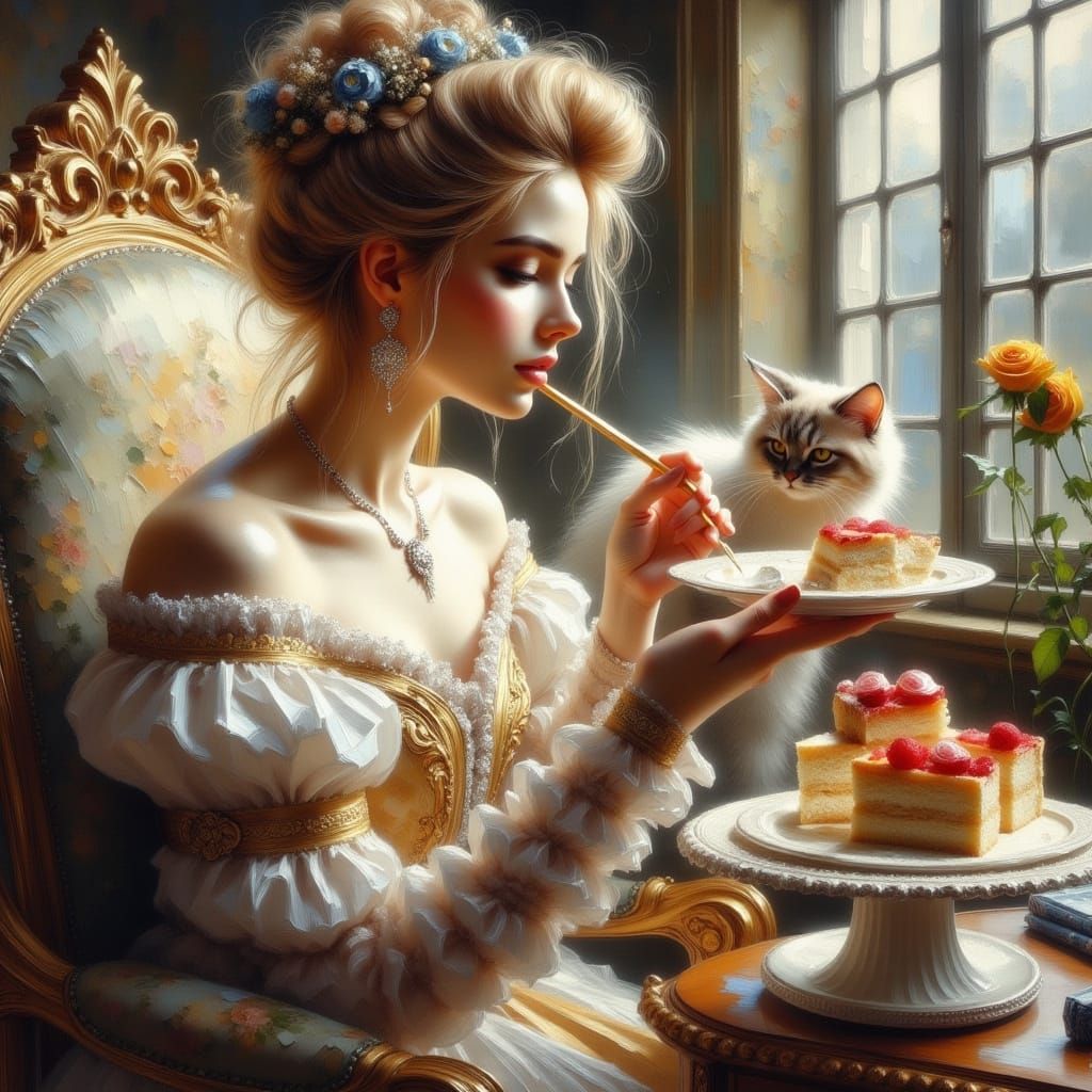 <lora:BeautyStrokesV2:1.0> <lora:Flax:1.0> Marie Antoinette ...