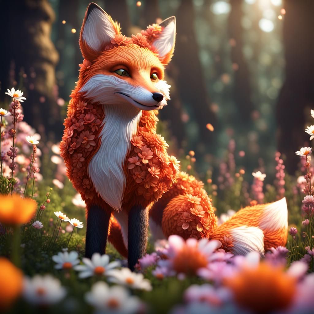 Floral Fox: 3D Game Cinematic Masterpiece