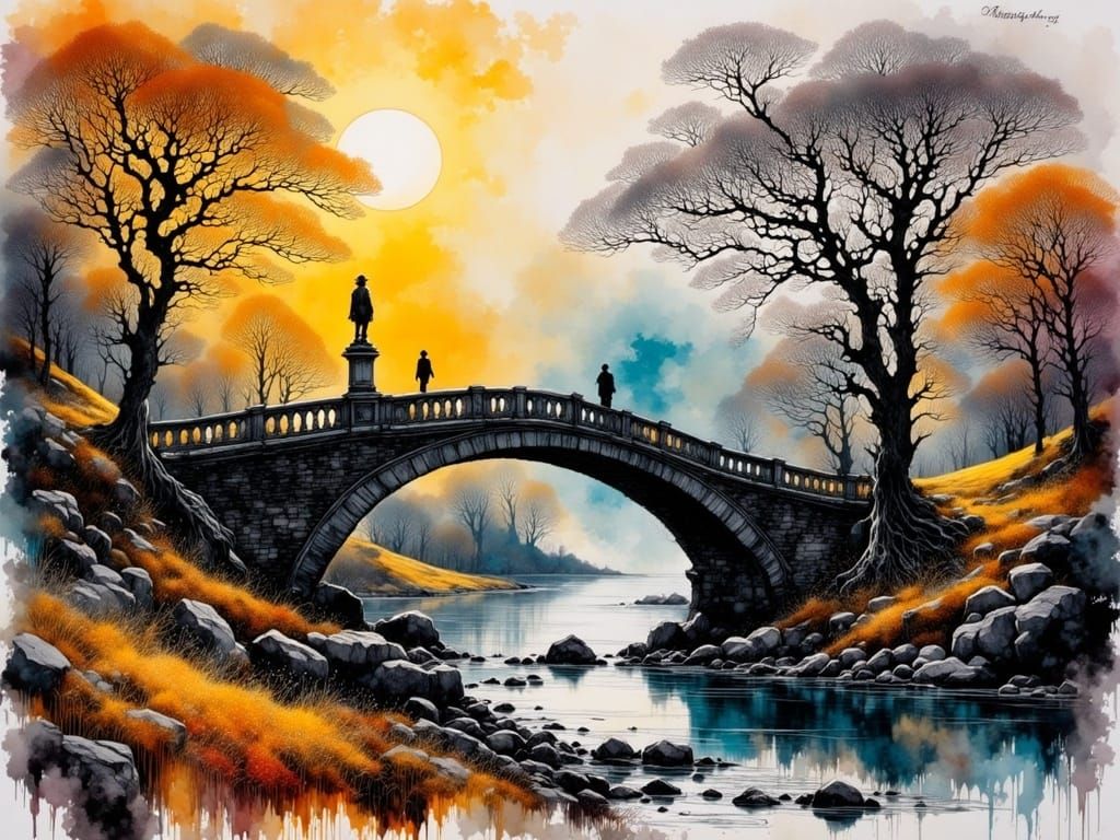 Vibrant Street Art Bridge in the Scottish Highlands