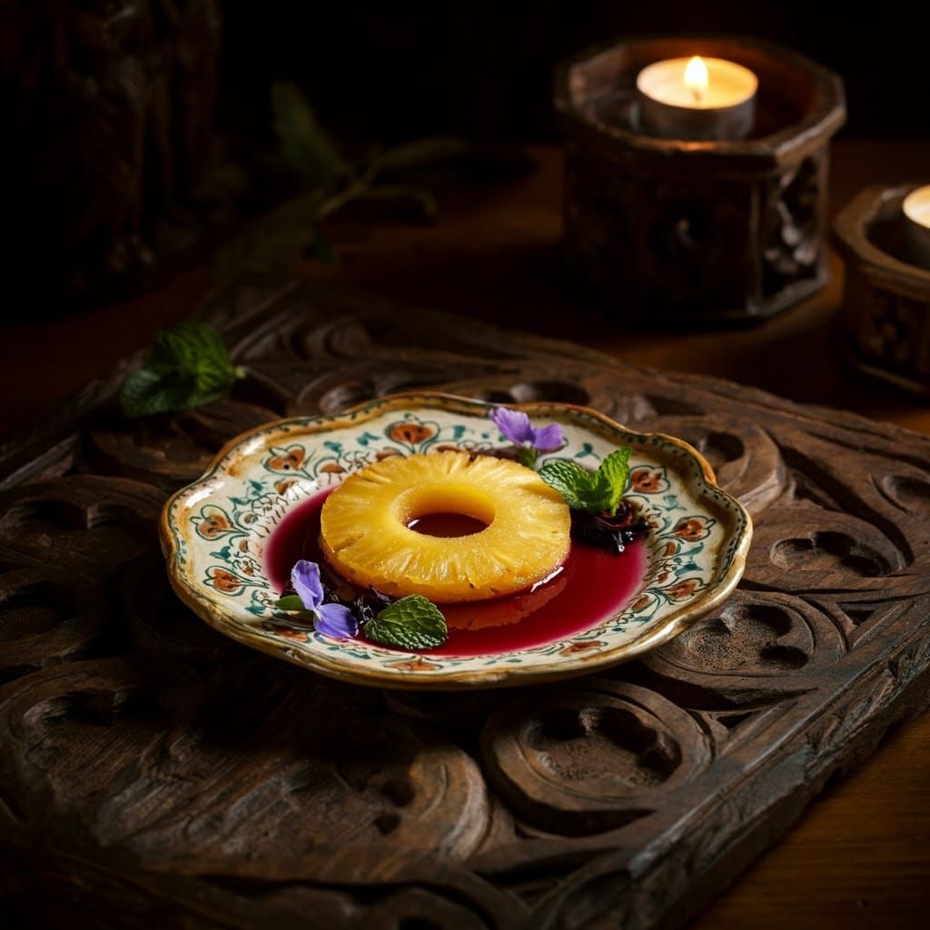 Medieval Pineapple Delight with Hibiscus Mint Syrup
