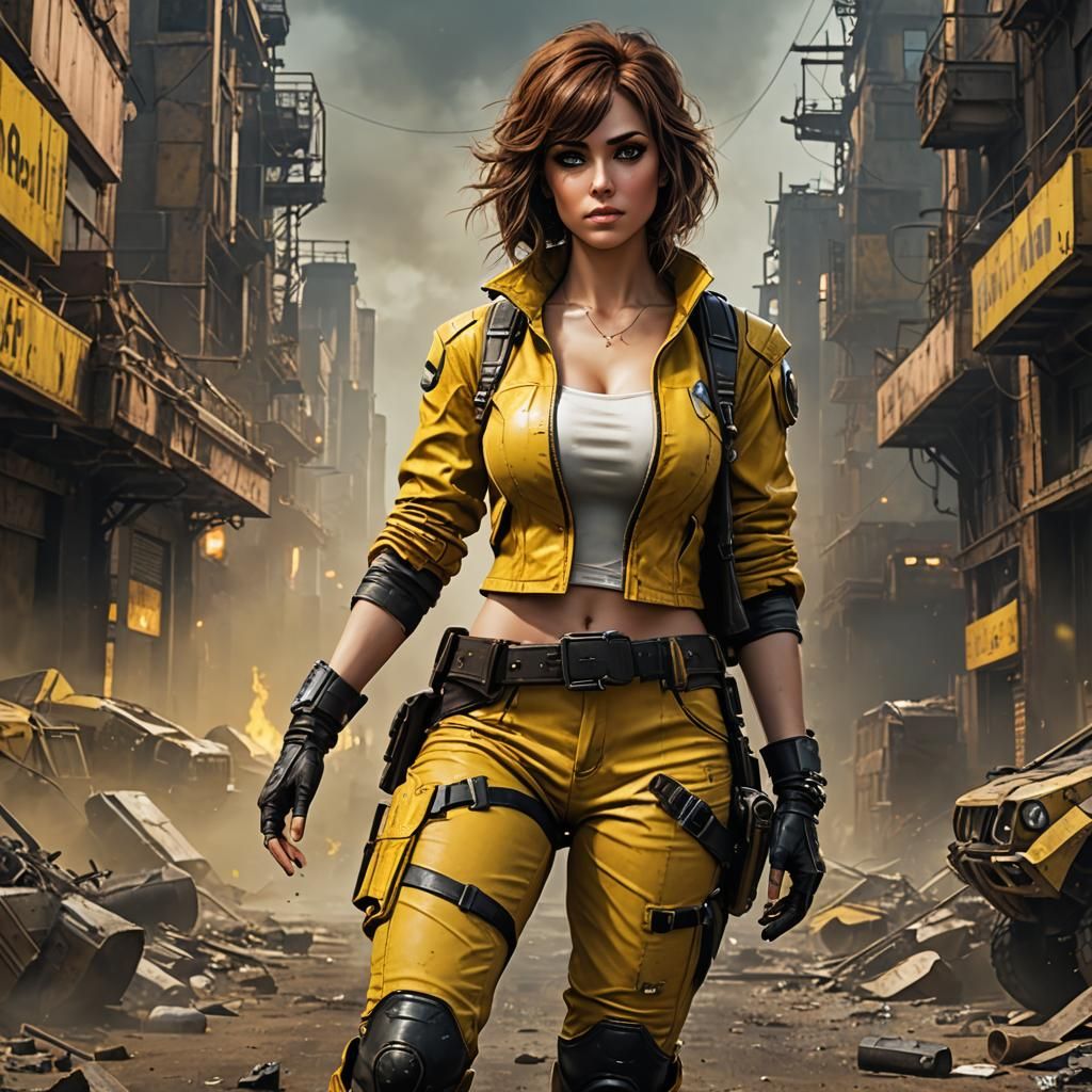 April O'Neil Portrait in Post-Apocalyptic Style