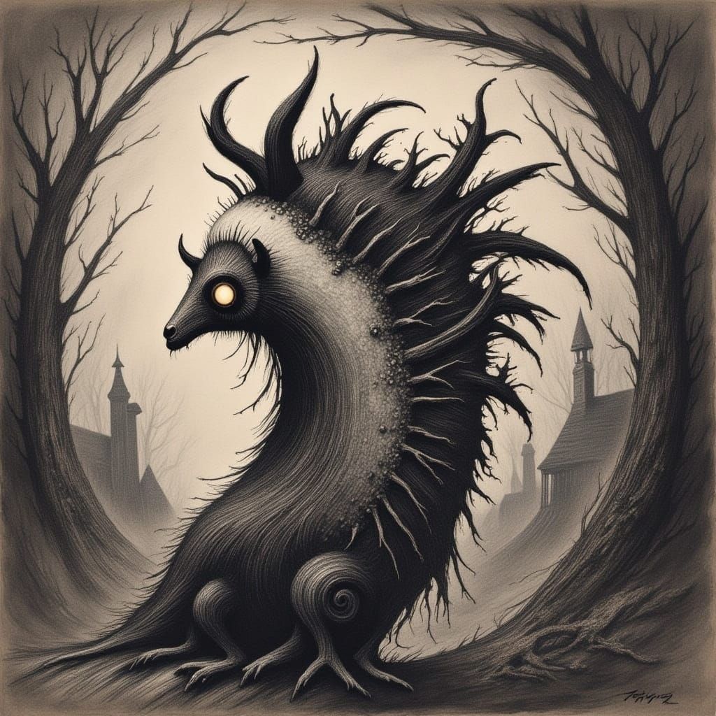 Abstract Psychedelic Art with Cicada Motifs