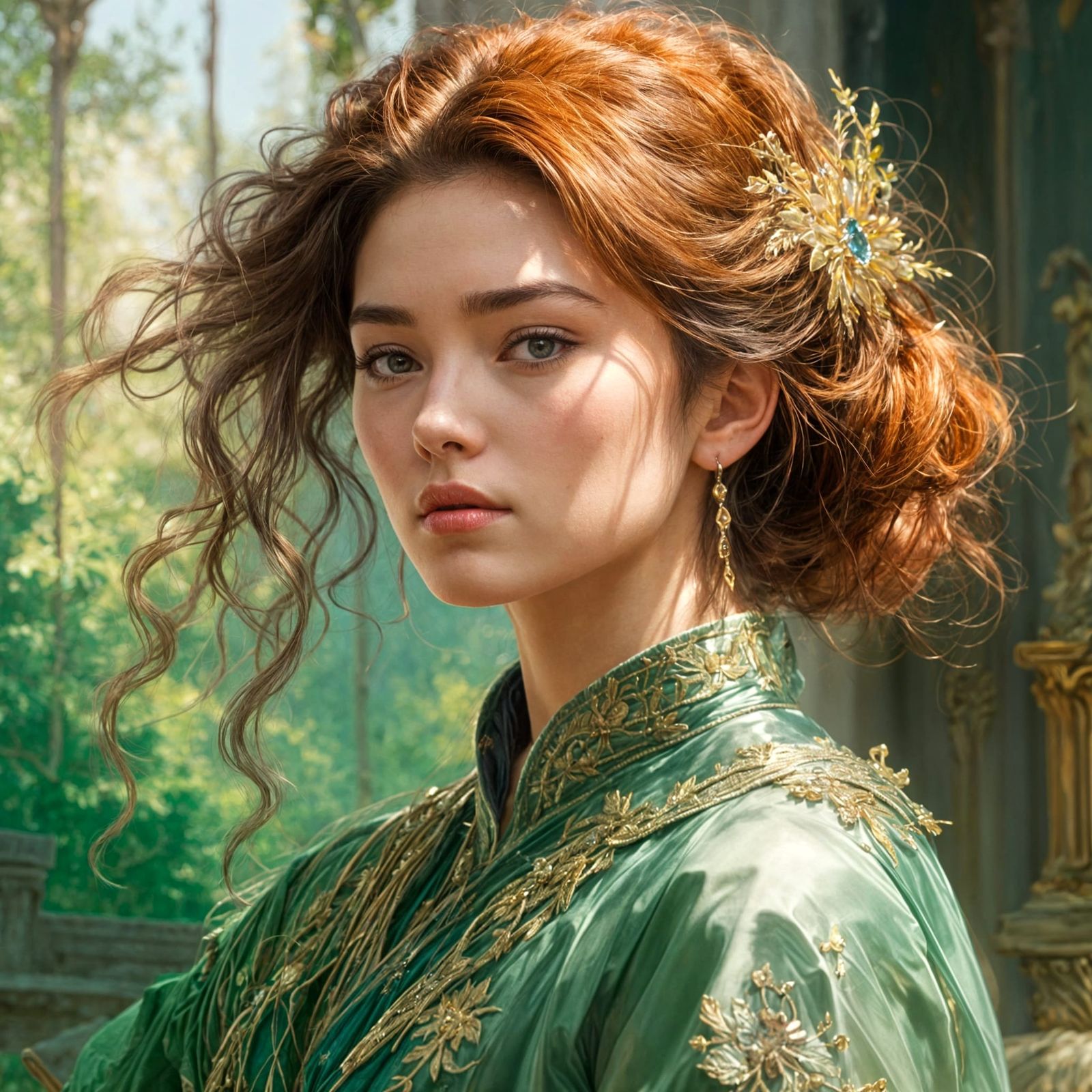 Lovely Black-Haired Princess Portrait