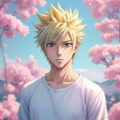 Charming Anime Gentleman in Pastel Paradise