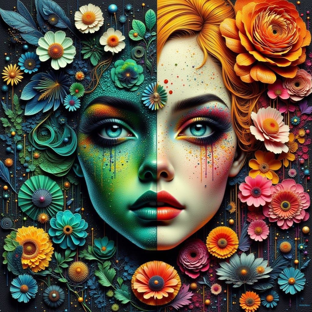 Emerald Brilliance: An Impasto Mixed Media Masterpiece