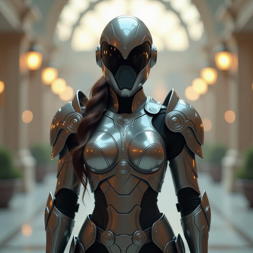 Art Nouveau Power Armor with Flowing Lines