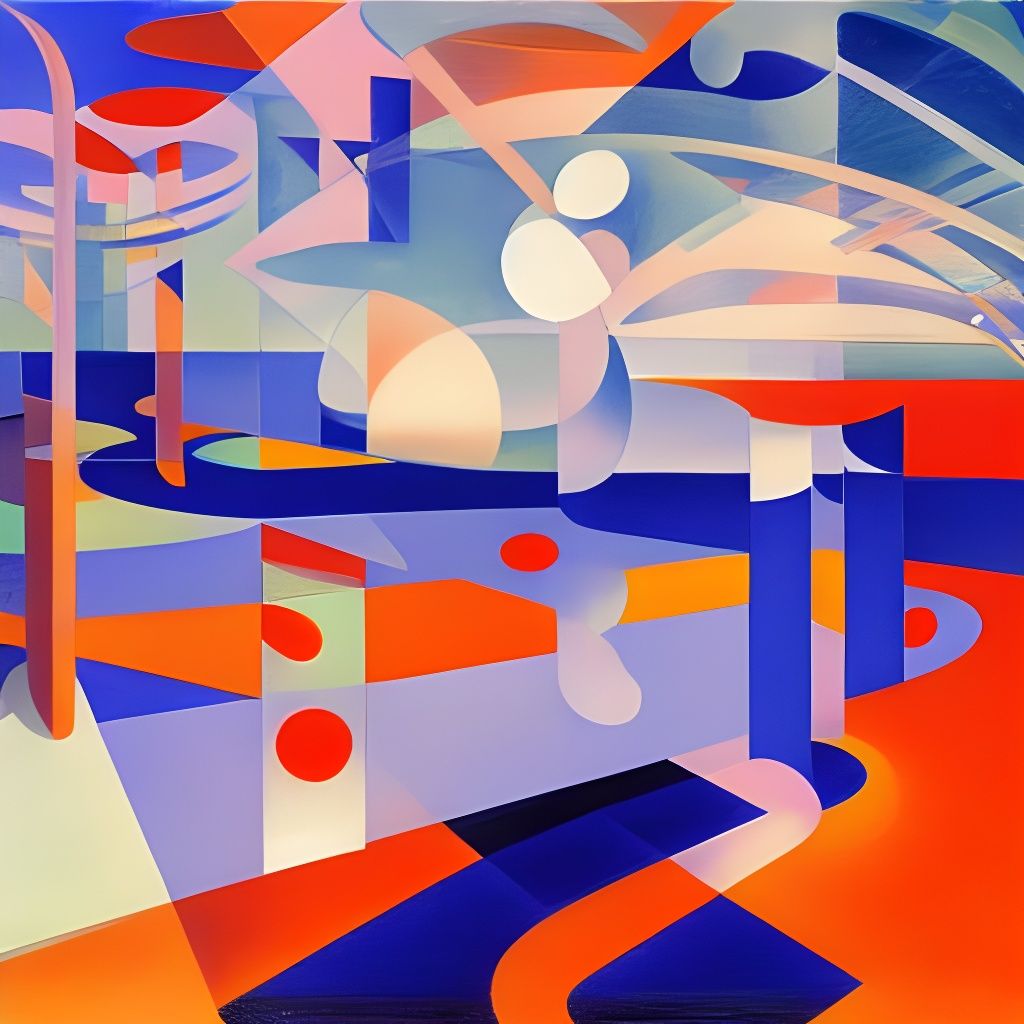 Futuristic Port-Impressionism Painting with Gloomy Undertone...