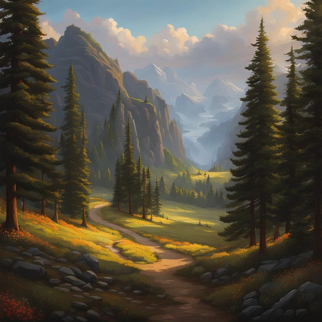 Desolate Landscape in Digital Painting Style