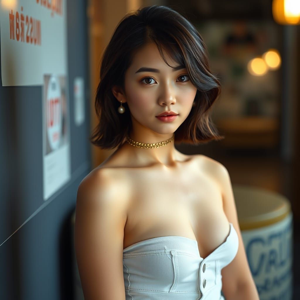 Confident Japanese Woman Portrait with Soft Focus