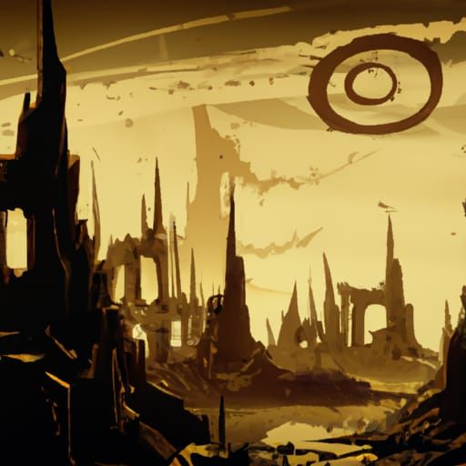 Desolate Wasteland: Dramatic Digital Matte Painting