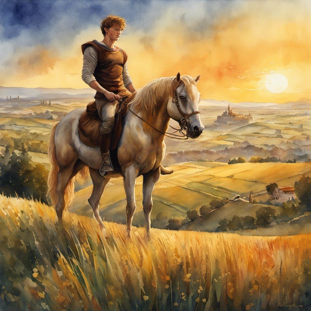 Centaur Firenze in Field, Hyperrealistic Digital Painting