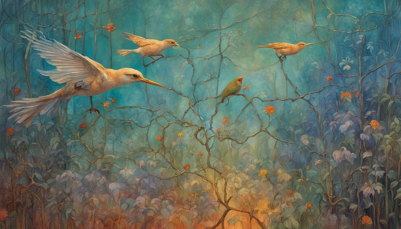 Surrealist Goddess Dancing in Dreamlike Realm with Intricate...